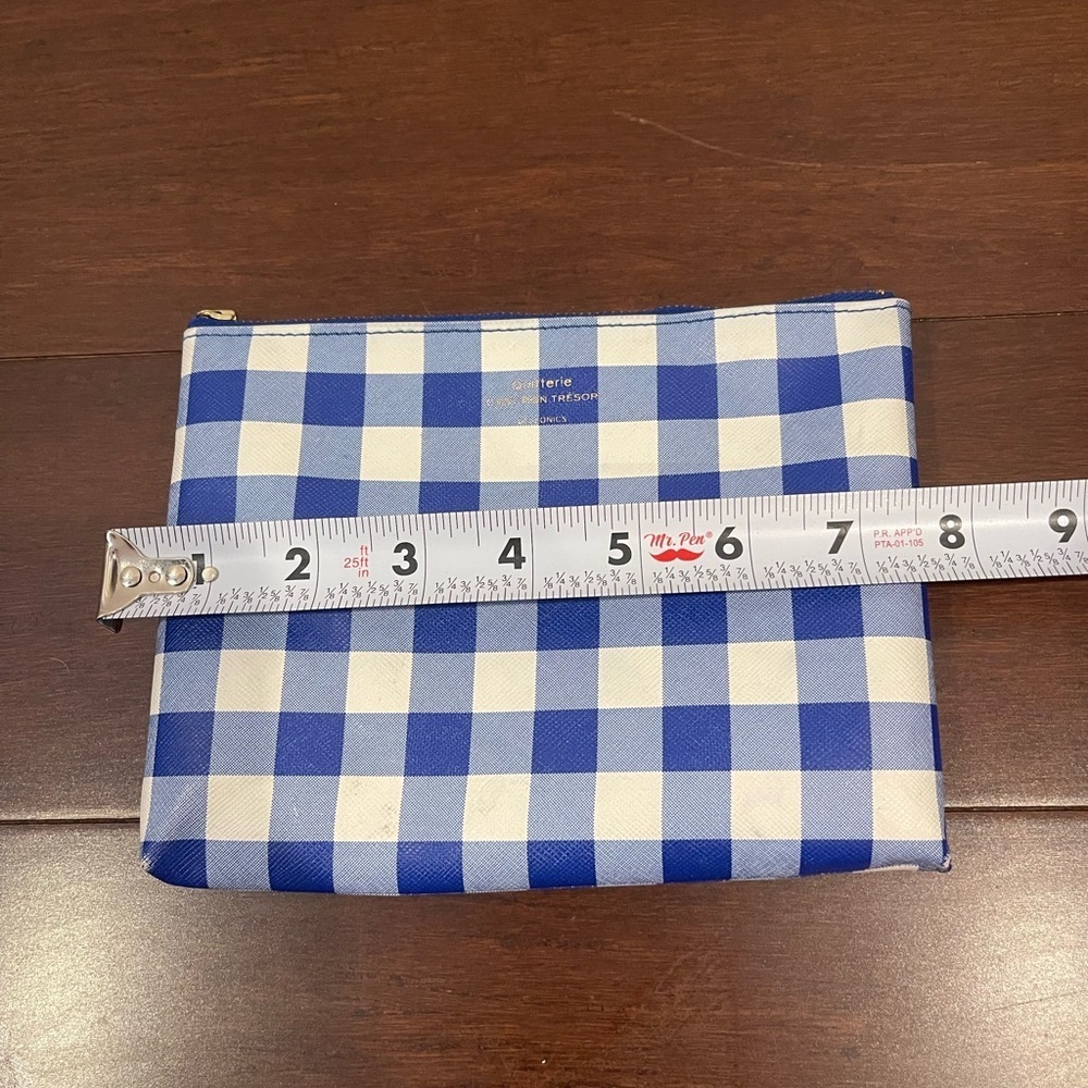 delfonics for madewell Blue Checkered gingham pouch - Picture 7 of 13